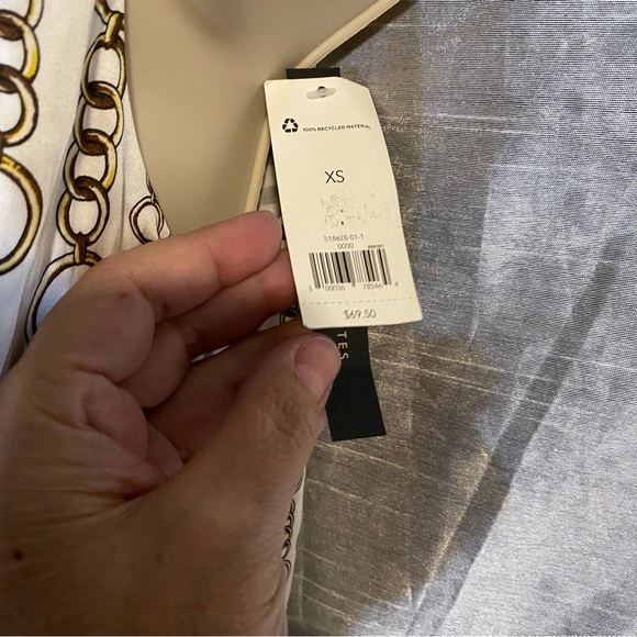 Banana Republic high neck sleeveless lined NWT SZ SX, chain pattern, elastic - Picture 2 of 13